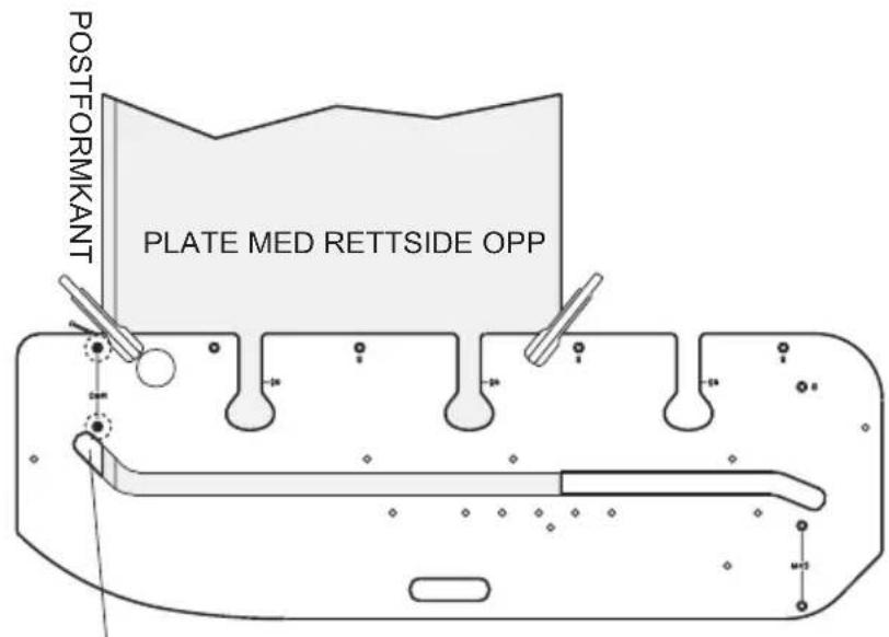 POSTFORMKANT PLATE MED RETTSIDE OPP