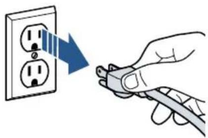 Illustration of a hand inserting a plug into an electrical outlet with a blue arrow indicating the process (no text or symbols present)