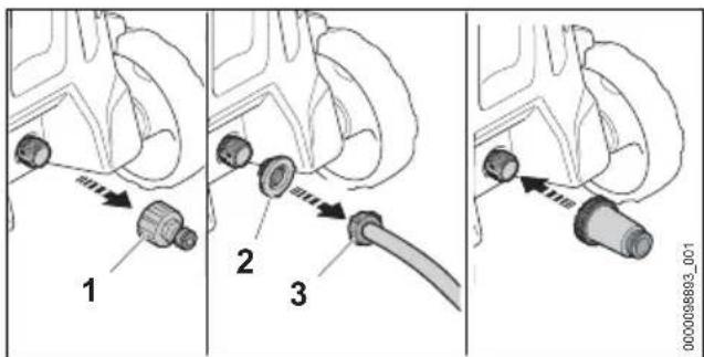 STIHL RE 90 - Vesisuodattimen liitäntä - 1