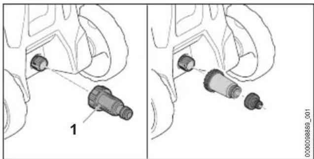 STIHL RE 90 - Podłączanie filtra wody - 1