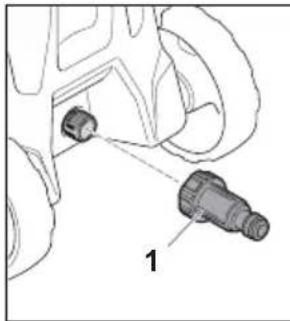 STIHL RE 90 - Tilkobling av vannfilter - 1