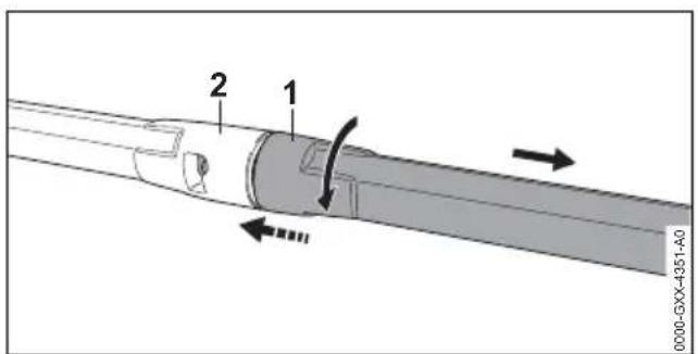 STIHL RE 90 - Afmontering af strålerøret - 1