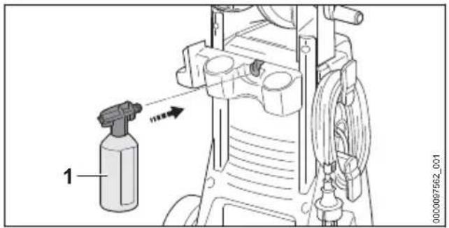 STIHL RE 90 - Montarea setului de pulverizare - 1