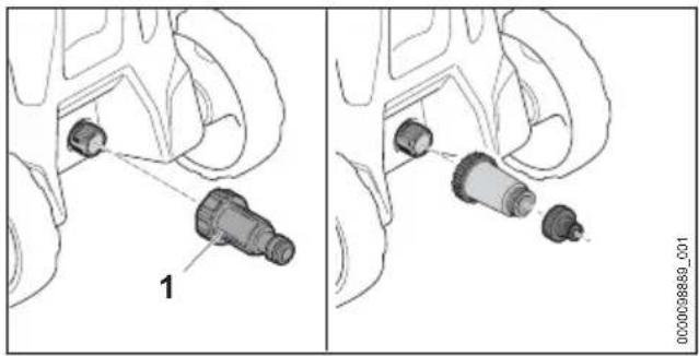STIHL RE 90 - Vesisuodattimen liitäntä - 1