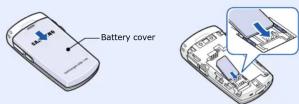 SAMSUNG SGH-X540 - Installing the SIM card and battery - 1