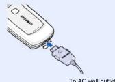 SAMSUNG SGH-X540 - Charging the battery - 1