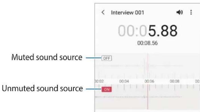 Interview 001 00:05.88 00:08.56 Muted sound source OFF Unmuted sound source ON