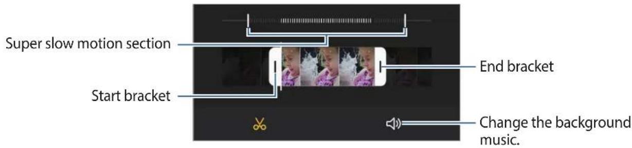 Super slow motion section Start bracket End bracket Change the background music.
