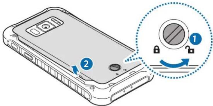 Diagram showing a smartphone with labeled parts and a lock icon highlighting the lock mechanism.
