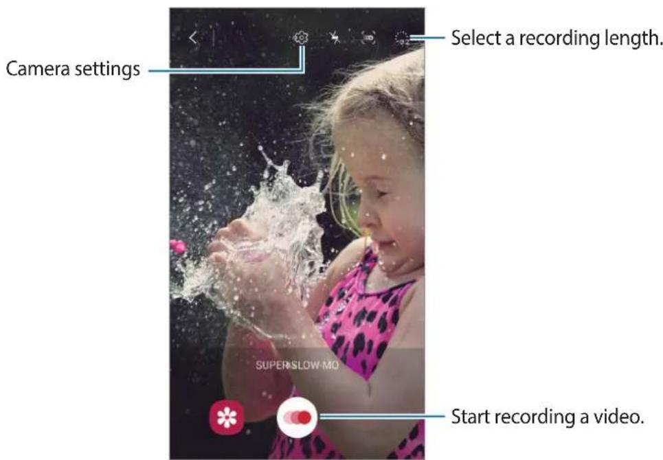 Camera settings Select a recording length. Start recording a video. SUPER-SLOW-MO
