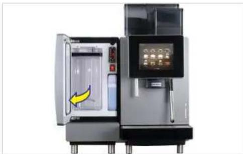 Industrial machine with open door and control panel, no visible text or symbols.