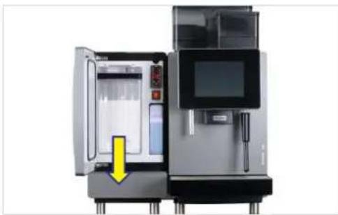 Industrial machine with open door and digital display, no visible text or symbols.