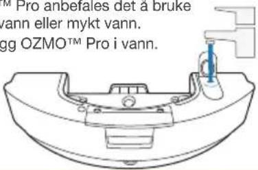TM Pro anbetales det a bruke vann eller mykt vann. gg OZMO™ Pro i vann.