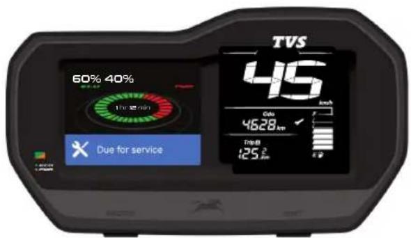 60% 40% The 12 min Due for service TVS 45 On 4628 km Tires 129 km