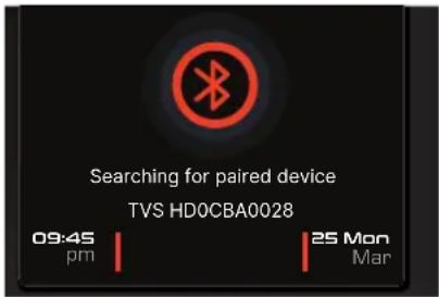 Searching for paired device TVS HD0CBA0028 09:45 pm 25 Mon Mar