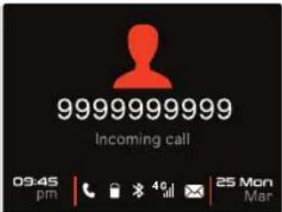 9999999999 Incoming call 03:45 pm | | 25 Mon Mar