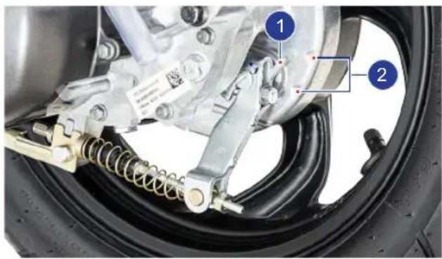 Close-up mechanical assembly diagram with numbered components and labeled parts