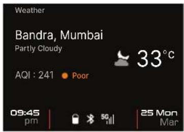 Weather Bandra, Mumbai Partly Cloudy AQI : 241 • Poor 33°C 09:45 pm | 5G | 25 Mon Mar