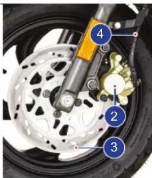 Labeled mechanical assembly diagram showing components 2, 3, and 4 with numbered parts