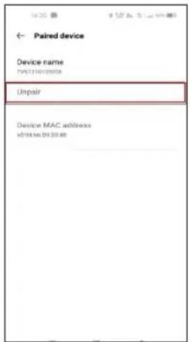Paired device Device name D:\12\10\prease Unpair Device MAC address address:56.30.88