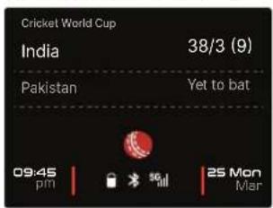 Cricket World Cup India 38/3 (9) Pakistan Yet to bat 09:45 pm | | > 56 all 25 Mon Mar
