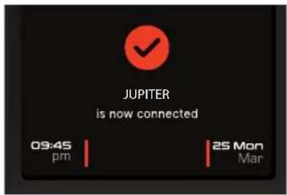 JUPITER is now connected 09:45 pm 25 Mon Mar