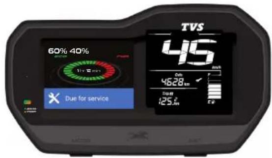 60% 40% 1 hr 5 min × Due for service TVS 45 4628 km Top 1 125.2 E F