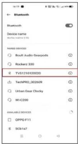 Bluetooth Device name Mooring Location: 5/10 HANCED DEVICES Boult Audio Gearpods Rocker2 330 TVS1210120020 TechPROD_002509 Urban Gear Clocky Wi-C200 AVAILABLE DEVICES OPPO F11 SCB1a7
