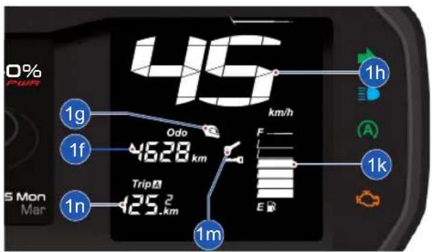 45 0% PWR 1h 1g Odo 4628 km F 1k 1f Trip 1n 425 km E R 1m 5 Mon Mar