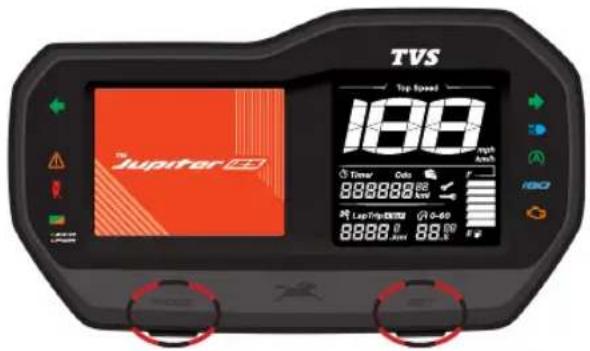 TVS Top Speed 188 mph Jupiter Timer Color 88888.000 f 4 Lap Trip Speed 0-40 8888.000 88.000 ISO