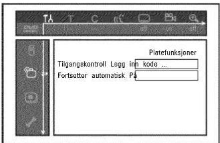 Platefunksjoner Tilgangskontroll Legg inn kode ... Fortsetter automatisk Pa