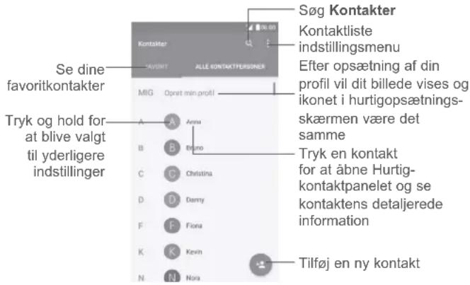 ALCATEL Shine Lite - Konsultér dine Kontakter - 1