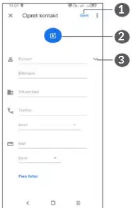 ALCATEL 3X - Tilføjelse af en kontakt - 1
