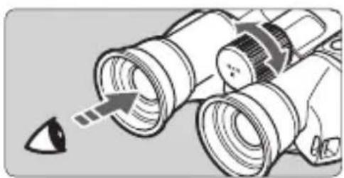 CANON 12x32 IS - Juster øjestykkets stilling. - 3