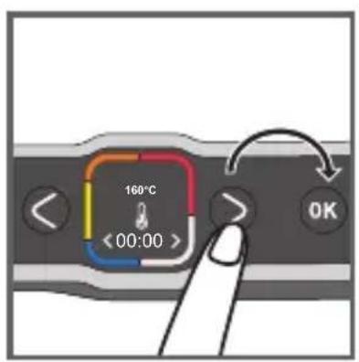 160°C <00:00> OK