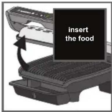 insert the food