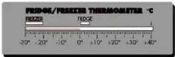 FRIDOL/FREEZER THERMOOMETER -C FREEZER FRIDGE -30° -20° -10° 0° +10° +20° +30° +40°