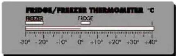 FRIDGE/FRIDZER THERMOMETER °C FREZER FRIDGE -30° -20° -10° 0° +10° +20° +30° +40°
