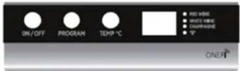 ON/OFF PROGRAM TEMP °C RED WINE WHITE WINE CHAMPAGE ONEF®