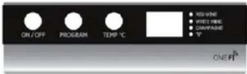 ON/OFF PROGRAM TEMP °C RED WINE WHITE WINE CHAMPAGE TV ONE FT®