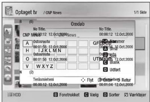SAMSUNG BD-C8500 - Omdøbning af en optaget titel - 2