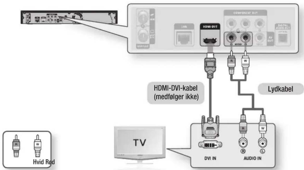 SAMSUNG BD-C8500 - Situation 2 : Tilslutning til et TV med et DVI-kabel - Bedste kvalitet (Anbefales) - 1