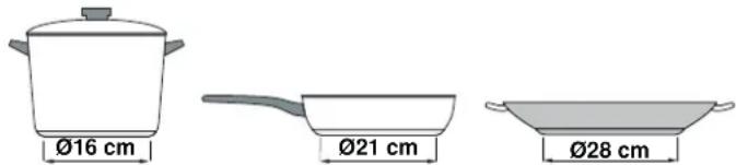 Ø16 cm Ø21 cm Ø28 cm
