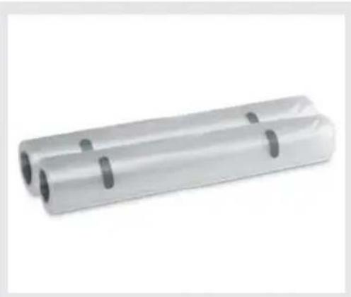 Two transparent plastic cylindrical objects with black bands, no visible text or symbols.