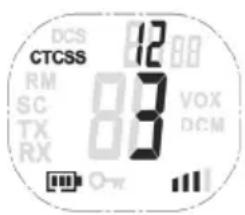 DCS 12 CTCSS RM 88 VOX SC 88 DCM TX RX O-π