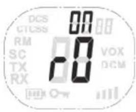DCS CTCSS RM SC TX RX 00 00 VOX DCM