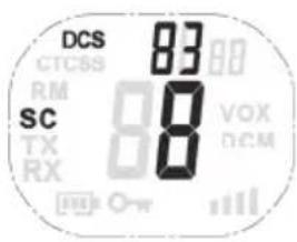 DCS 83 CTCSS 88 RM 88 VOX SC TX 88 DCM RX