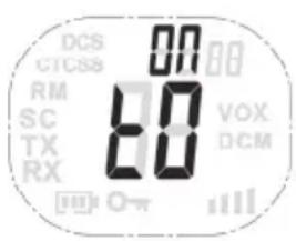 DCS CTCSS RM SC TX RX 80 VOX DCM ON