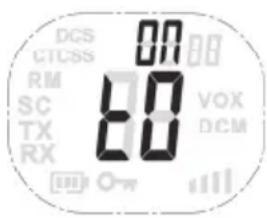 DCS CTCSS RM SC TX RX ON 80 80 VOX DCM