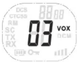 DCS CTCSS RM SC TX RX 88:00 88 VOX DCM
